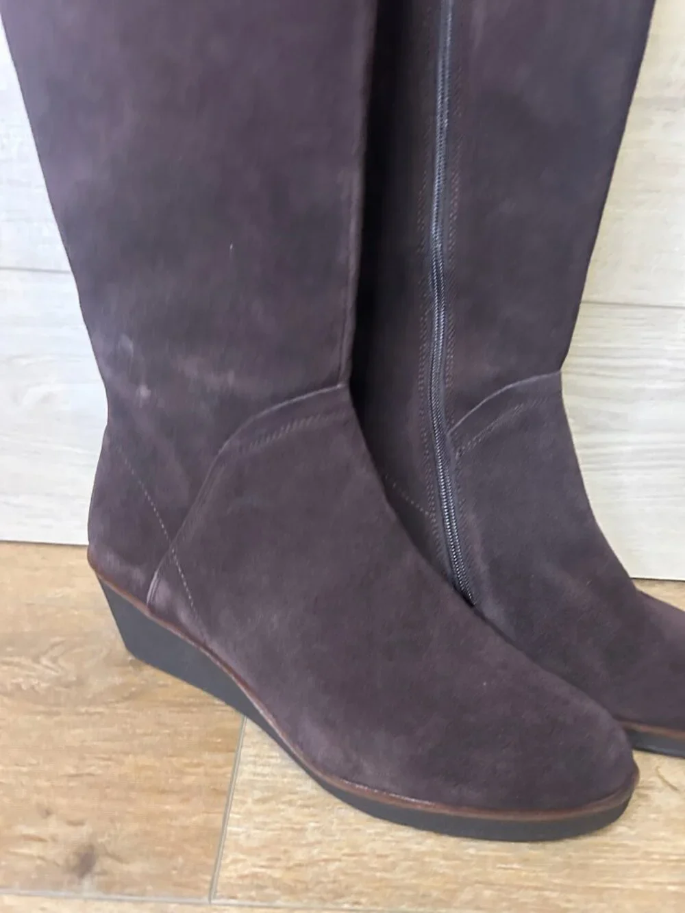 Aerosoles Womens Binocular Tall Riding Knee-High Boots Dark Brown Suede 9.5M